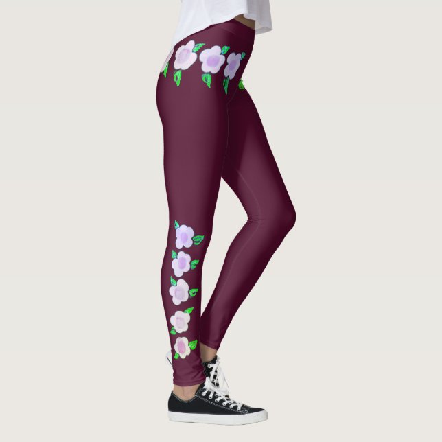 Leggings Joli Design Floral Violet (Droite)