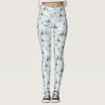 Leggings Joli et amusant hiver Ours polaire Motif Noël<br><div class="desc">Ce modèle de légendes de Noël mignonnes,  amusantes et modernes est orné d'un motif d'hiver arctique bleu,  avec une illustration de l'ours polaire,  du pingouin,  du phoque et du morse. Un cadeau de Noël fantasque pour tout amoureux des animaux en cette période de fêtes !</div>