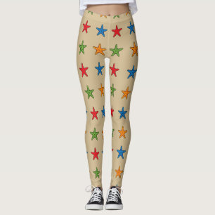 Leggings Joli jeu de caricature coloré Starfish