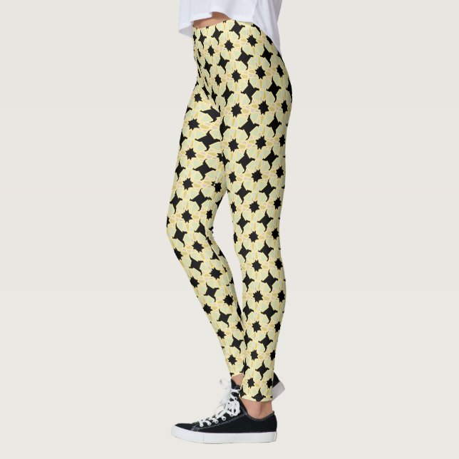 Leggings Joli mélange de tons pastel sur la jambe noire (Gauche)