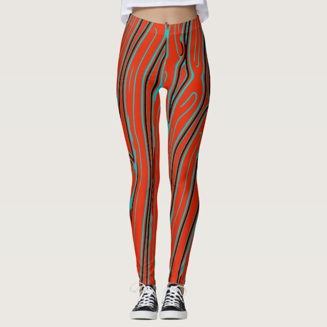 Leggings Joli motif abstrait rouge "Ratti_Creative_Arts" (Devant)
