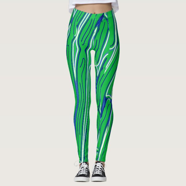 Leggings Joli motif abstrait vert "Ratti_Creative_Arts"   (Devant)