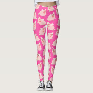 Leggings Joli Motif de cochons de dessin joyeux