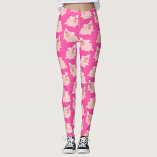 Leggings Joli Motif de cochons de dessin joyeux