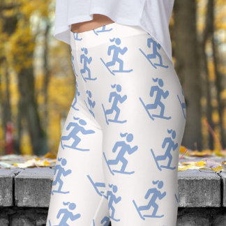 Leggings Joli Motif de course de raquettes blanches