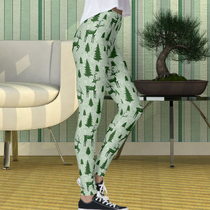 Leggings Joli motif de Noël hivernal avec rennes et flocons