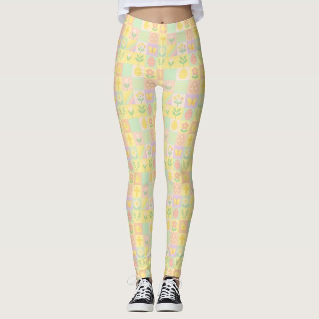 Leggings Joli motif de Pâques/printemps (Devant)