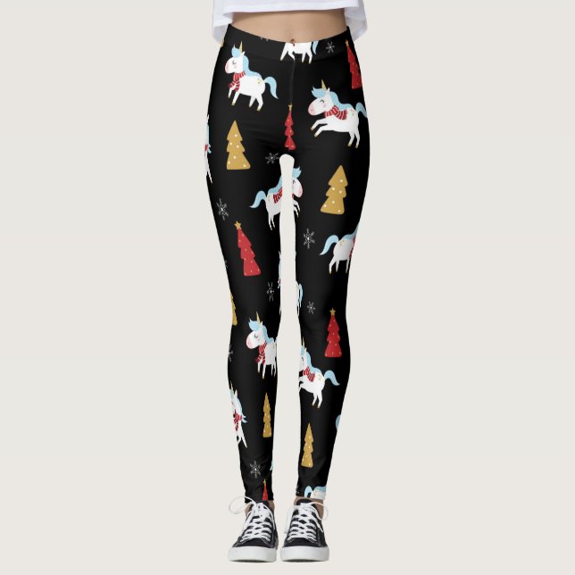 Leggings Joli motif de vacances de licorne (Devant)