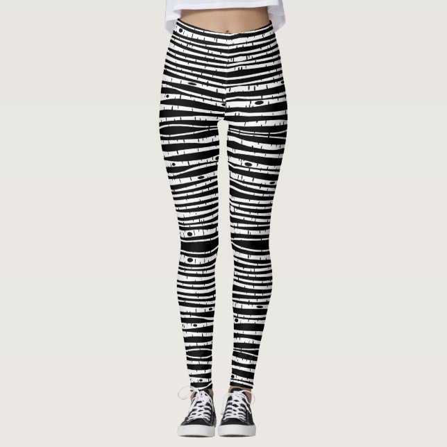 Leggings Joli motif noir blanc (Devant)