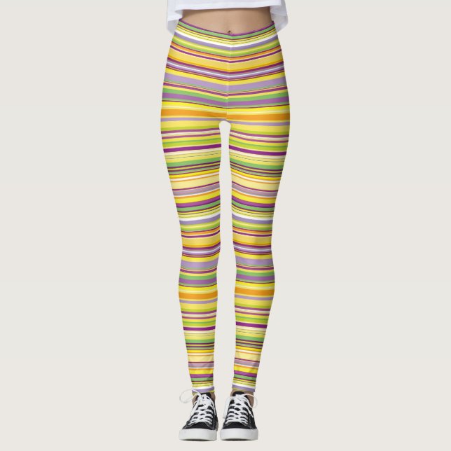 Leggings Joli motif rayures colorées (Devant)