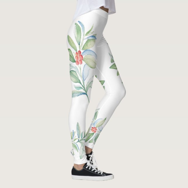 Leggings Joli Noël rouge et vert Holly (Droite)