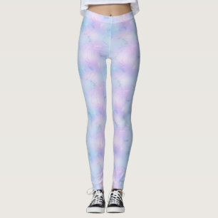 Leggings Joli Pastel Marbre Lavande Ciel bleu rose