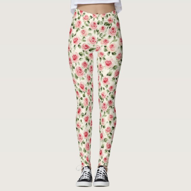 Leggings Joli rose Roses Floral (Devant)