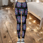 Leggings Jolie couleur violet Mandala Mystique<br><div class="desc">Joli leggings mandala noirs,  bleus,  violets,  rouges,  jaunes et turquoise. Main tirée.</div>