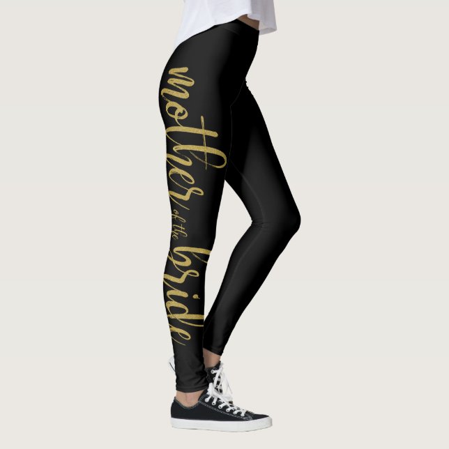 Leggings Jolie écriture brossée pailletée mère de la mariée (Droite)