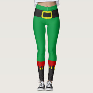 Leggings Jolie Elf Vert Rouge Noël Novelité