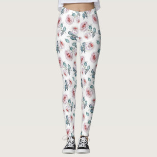 Leggings Jolie Feminine Soft Rose Roses Motif