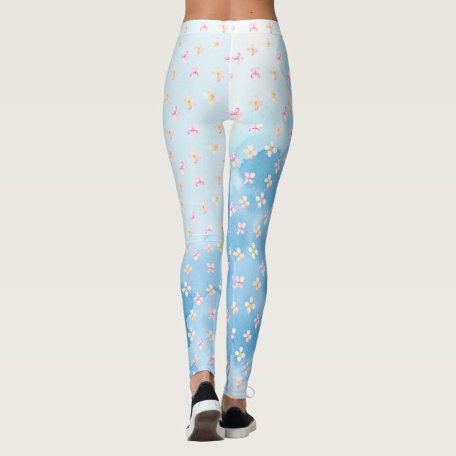 Leggings Jolie Fleurs De Pêche Rose (Dos)
