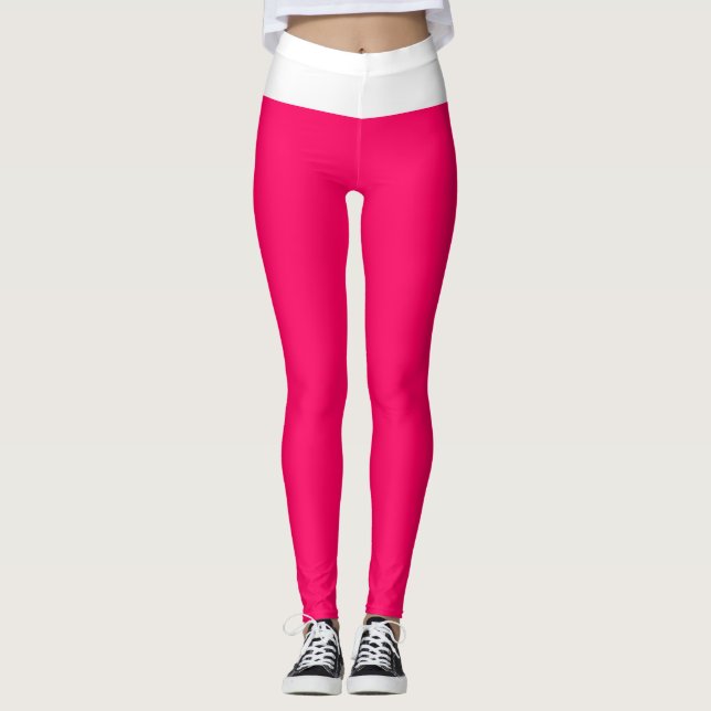 Leggings Jolie framboise et blanc (Devant)