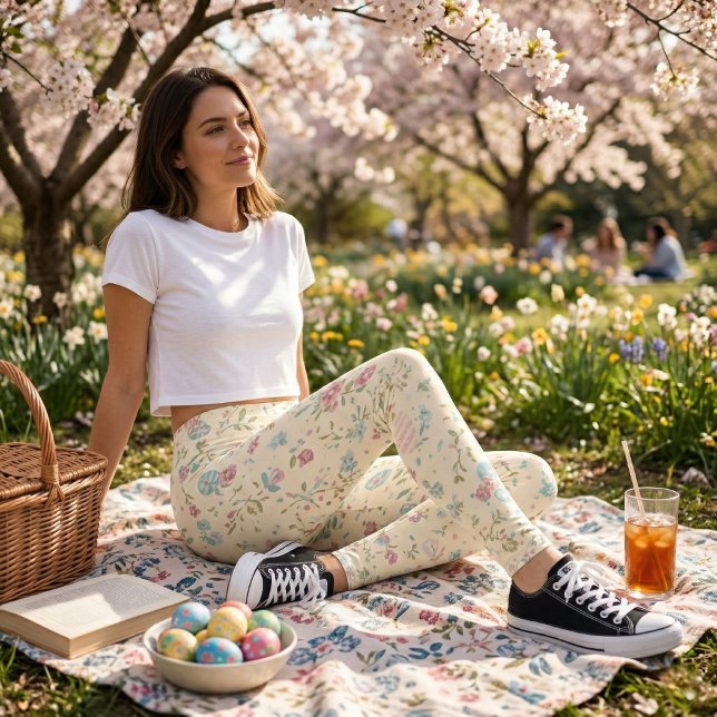Leggings Jolie impression florale de printemps - Floral pet (Créateur téléchargé)