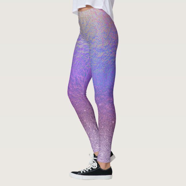 Leggings Jolie Parties scintillant Iridescente Ombre violet (Gauche)