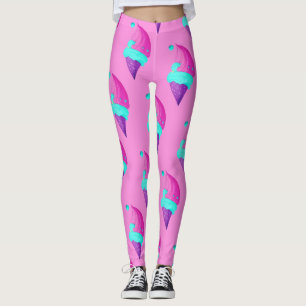 Leggings Jolie poupée couleur rose bleu glace Motif