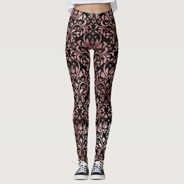 Leggings Jolie Rose Rose Or Damas Noir (Devant)