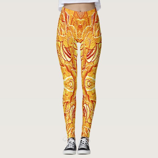Leggings Jolie texture jaune "Ratti_Creative_Arts" (Devant)