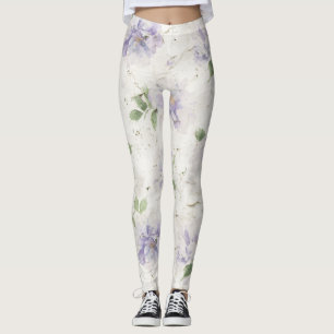 Leggings Jolies fleurs de lavande violette