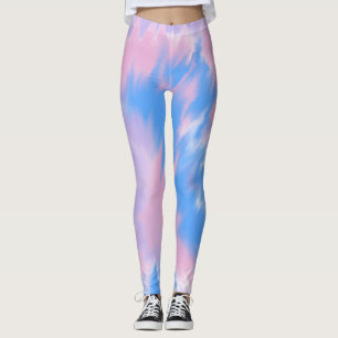 Leggings Jolies pattes en bleu pastel violet et rose
