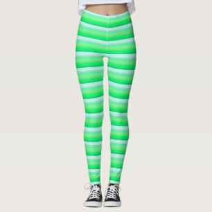 Leggings Jolies rayures vert aqua