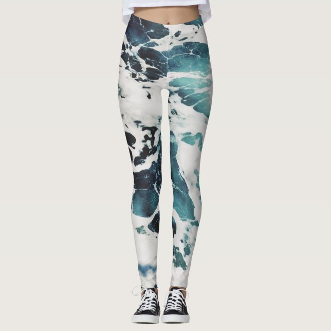 Leggings Jolies vagues de mer (Devant)