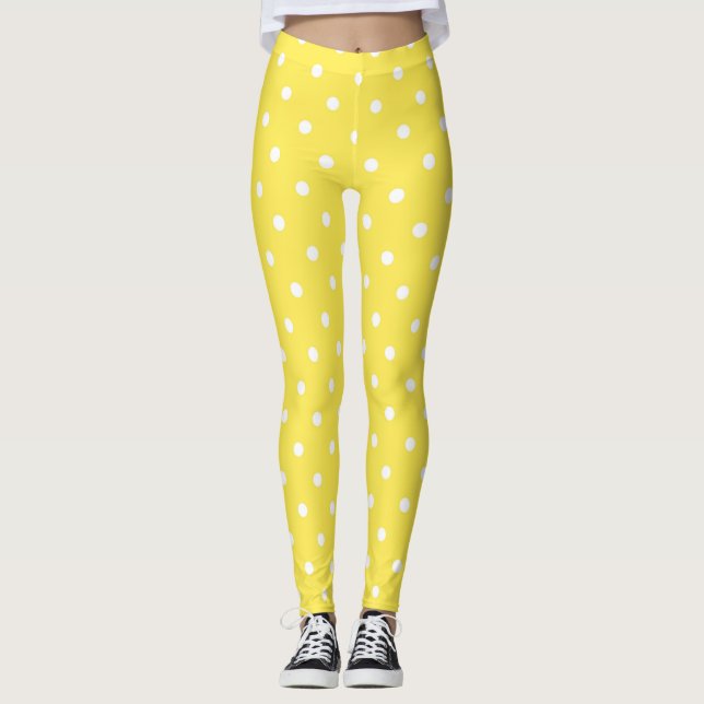 Leggings Jolis points jaunes (Devant)