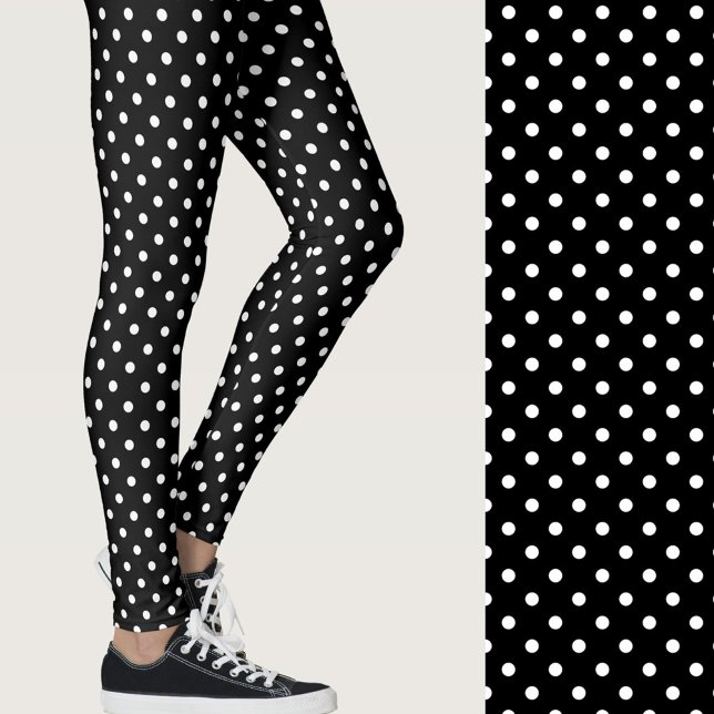 Leggings Jolis points noirs et blancs (Créateur téléchargé)