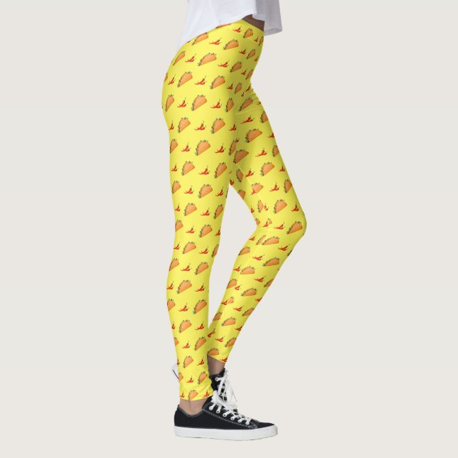Leggings Jolis tacos mexicains piments rouges  (Droite)
