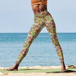 Leggings Jote Red Foxes Jardin Motif<br><div class="desc">Une jolie illustration de fleurs rétro colorées d'oiseaux et de renards rouges dans une jambe motif sans soudure. OEuvre originale de Caroline Bonne Müller</div>