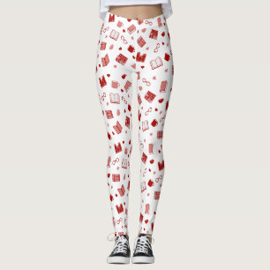 Leggings Jote rouge livre et Motif de lecture