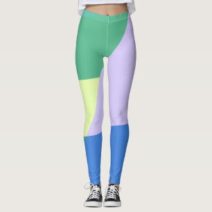 Leggings Jouer Abstrait Pastel Couleur Bloc Lavande Vert