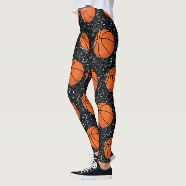 Leggings Joueur de basket-ball Ball Parties scintillant noi (Gauche)
