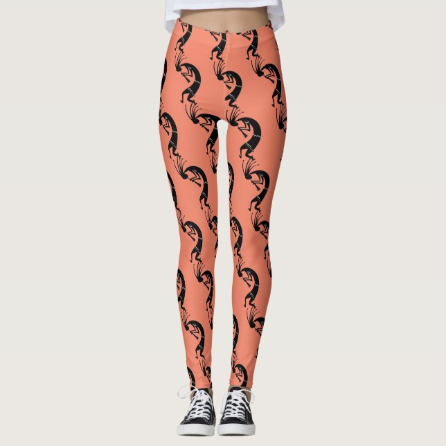 Leggings Joueur de cannelure de Kokopelli Thunder_Cove (Devant)