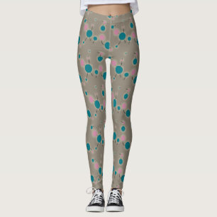 Leggings Joueur des petites molécules rétro bleu rose