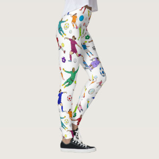 Leggings Joueurs de football coloré Motif