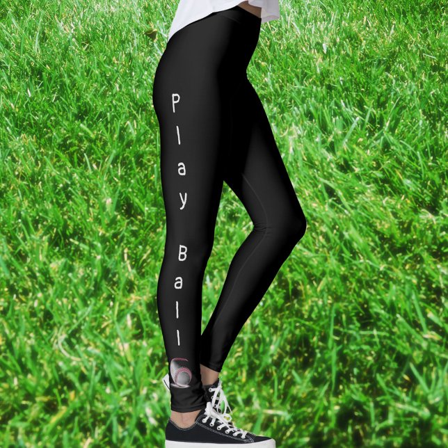 Leggings Jouez au baseball sport noir (Créateur téléchargé)