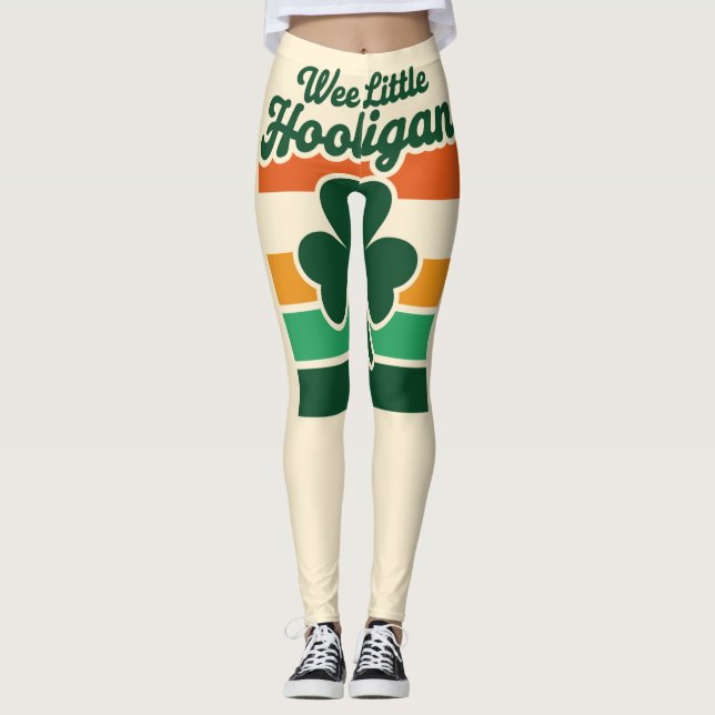 Leggings Jour de la Saint Patrick Wee Little Hooligan Drôle (Devant)