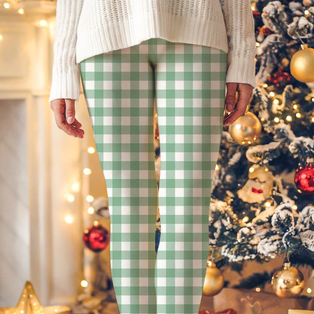 Leggings Jour de Noël blanc et vert (Créateur téléchargé)