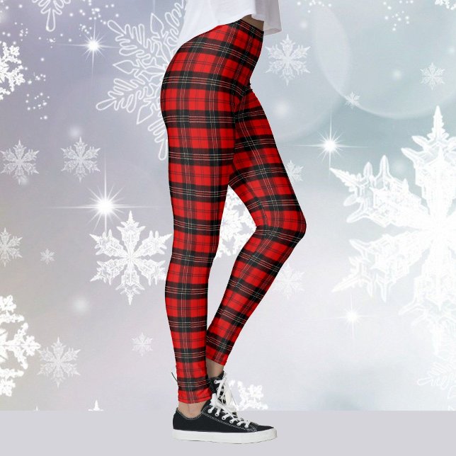 Leggings Jour de Noël de Tartan Tartan Noir Plaid Yoga (Créateur téléchargé)