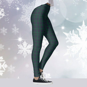 Leggings Jour de Noël vert Plaid Tartan Yoga