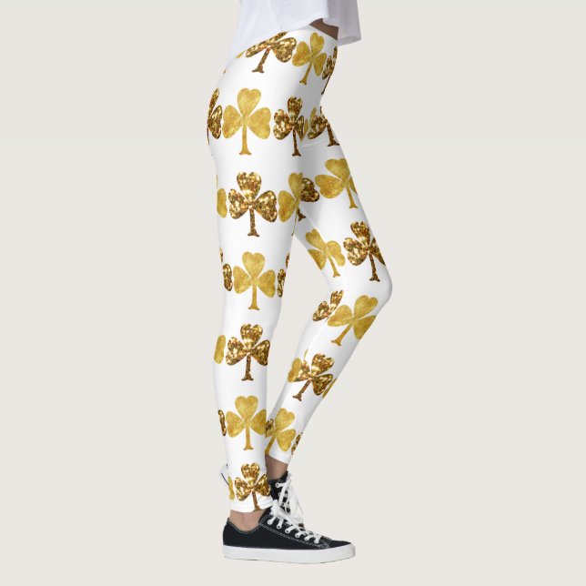 Leggings Jour des cool de Shamrock irlandais Gold (Droite)