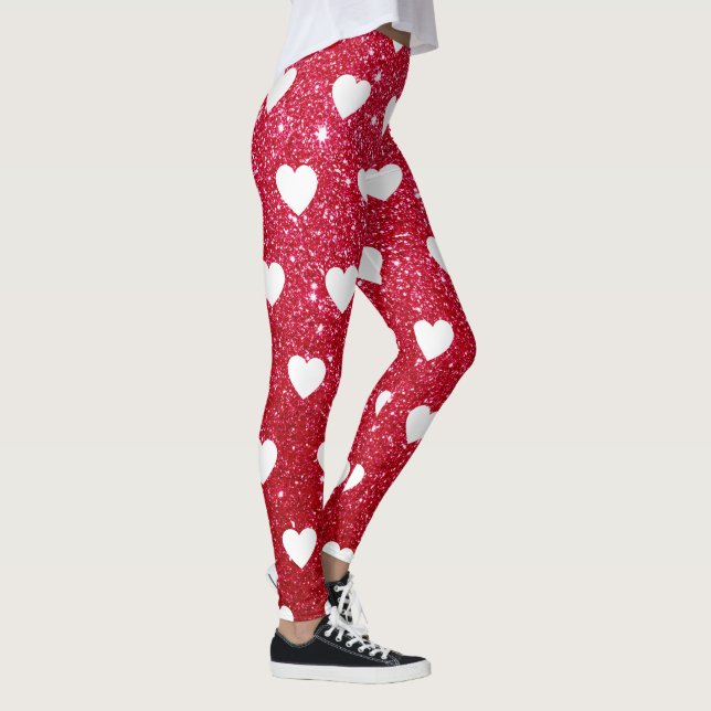 Leggings Jour des Véntines mignonnes Coeur rouge (Droite)