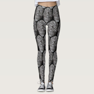 Leggings Jour du crâne de sucre de la mort de Thunder_Cove